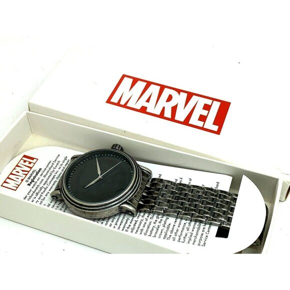 Marvel Black Panther Men's Watch Black Dial Silver Stainless Steel WMA00… - Picture 3 of 13